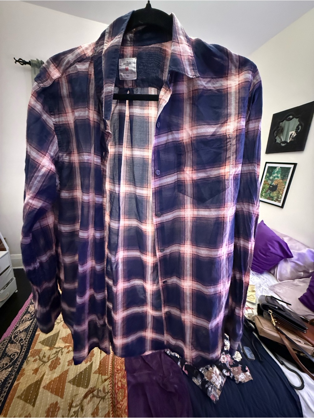 GAP Purple Plaid Button-Down Shirt